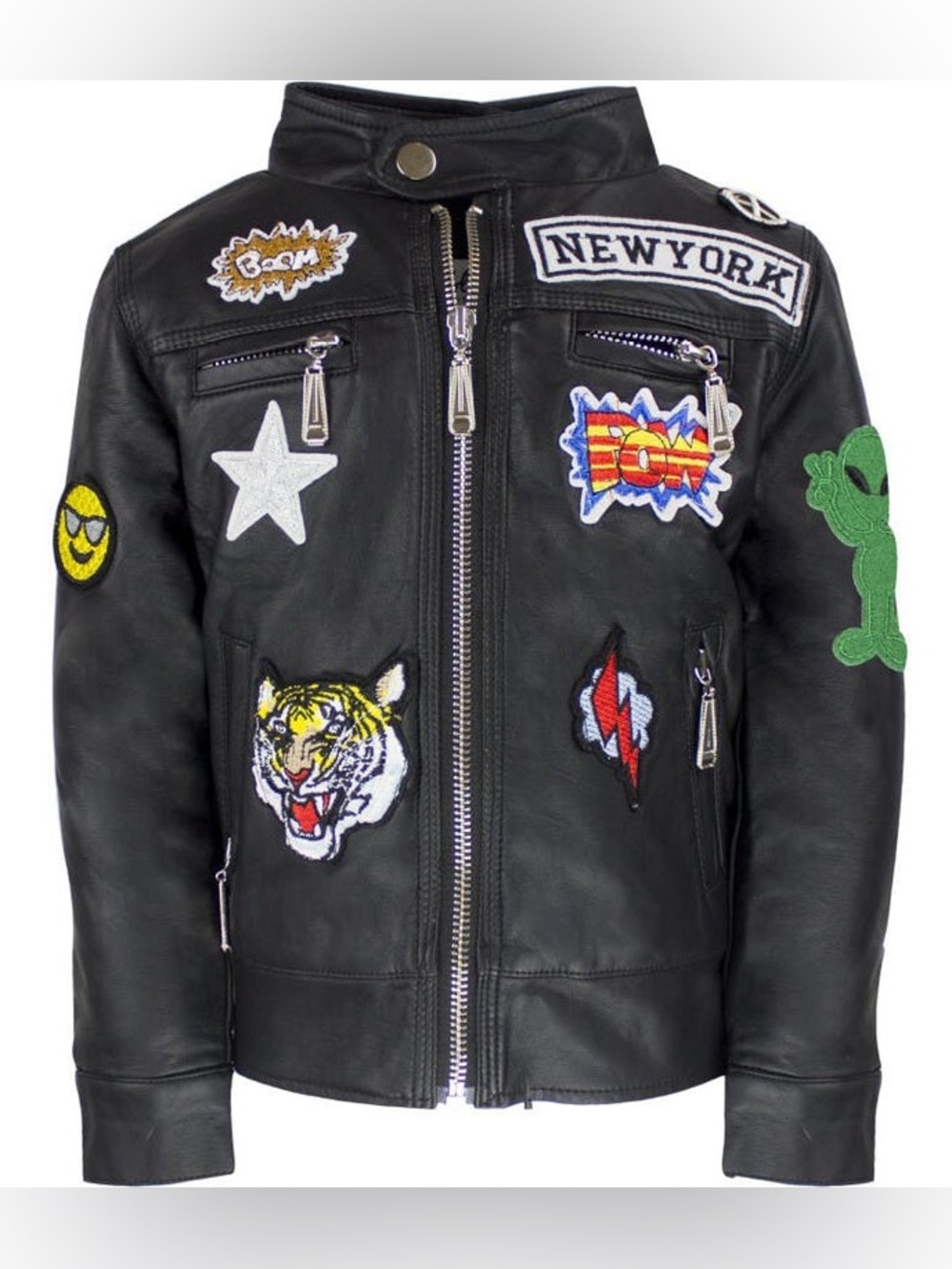 Lola + The Boys All About the Patch Vegan Leather Jacket